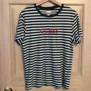Guess Green Striped Tshirt